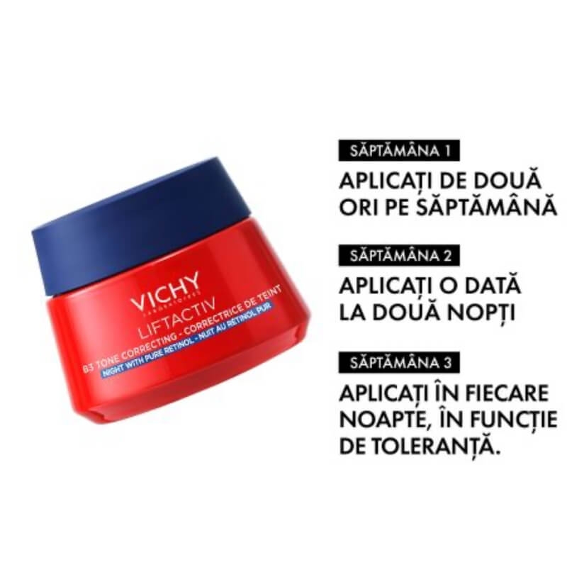 Crema de noapte antirid, antipete pigmentare Liftactiv B3, 50 ml, Vichy Crema de noapte antirid, antipete pigmentare Liftactiv B3, 50 ml, Vichy
