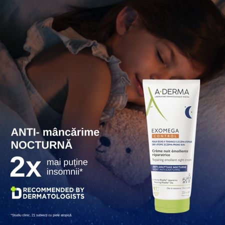 Crema de noapte reparatoare Exomega Control, 200 ml, A-Derma Crema de noapte reparatoare Exomega Control, 200 ml, A-Derma