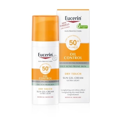 Gel crema de fata SPF 50+ Sun Protection Oil Control, 50 ml, Eucerin Gel crema de fata SPF 50+ Sun Protection Oil Control, 50 ml, Eucerin
