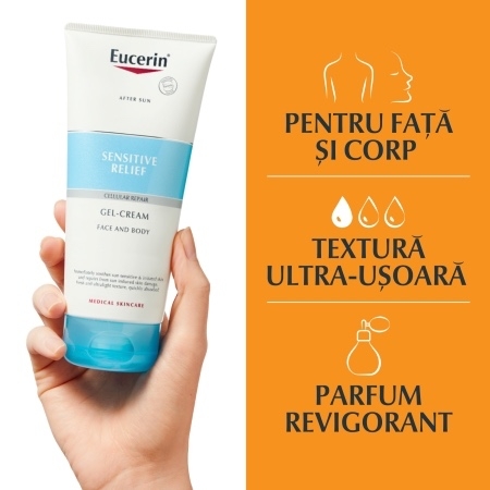 Gel crema dupa expunerea la soare After Sun Sensitive Relief, 200 ml, Eucerin Gel crema dupa expunerea la soare After Sun Sensitive Relief, 200 ml, Eucerin