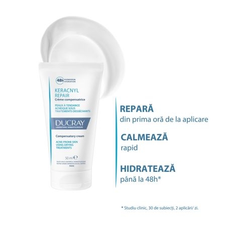 Crema hidratanta anti-imperfectiuni Keracnyl Repair, 50 ml, Ducray Crema hidratanta anti-imperfectiuni Keracnyl Repair, 50 ml, Ducray