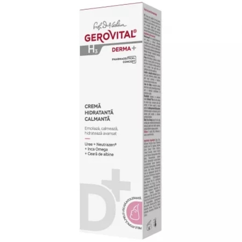 Crema hidratanta calmanta H3 Derma+, 50 ml, Gerovital Crema hidratanta calmanta H3 Derma+, 50 ml, Gerovital