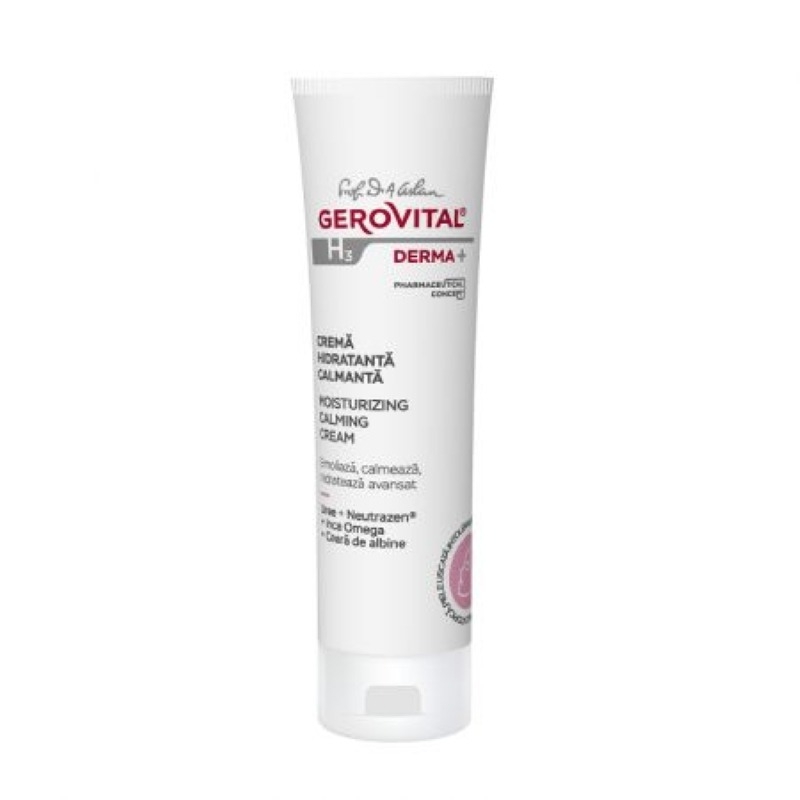 Crema hidratanta calmanta H3 Derma+, 50 ml, Gerovital Crema hidratanta calmanta H3 Derma+, 50 ml, Gerovital