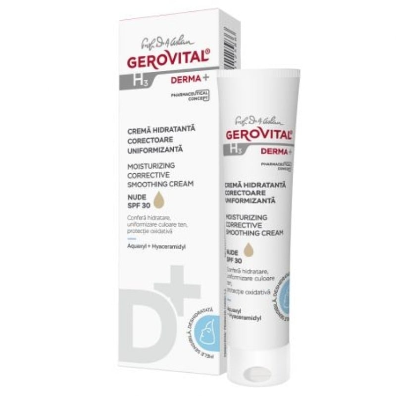 Crema hidratanta corectoare uniformizanta H3 Derma+, 30 ml, Gerovital Crema hidratanta corectoare uniformizanta H3 Derma+, 30 ml, Gerovital