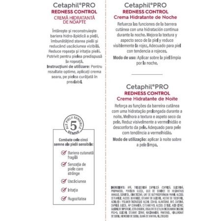 Crema hidratanta de noapte Redness Control PRO, 50 ml, Cetaphil