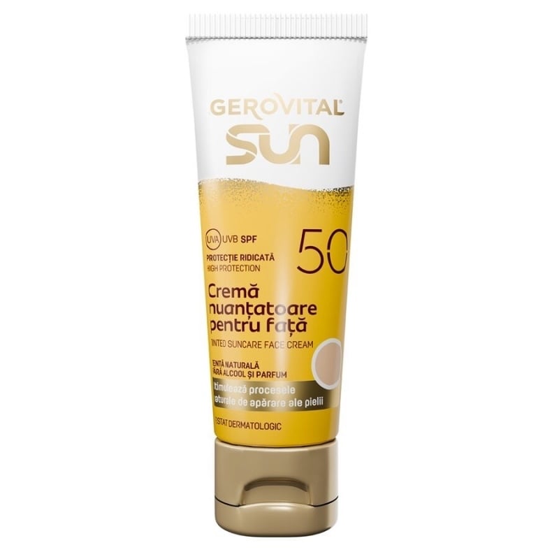 Crema nuantatoare pentru fata SPF 50 Sun, 50 ml, Gerovital