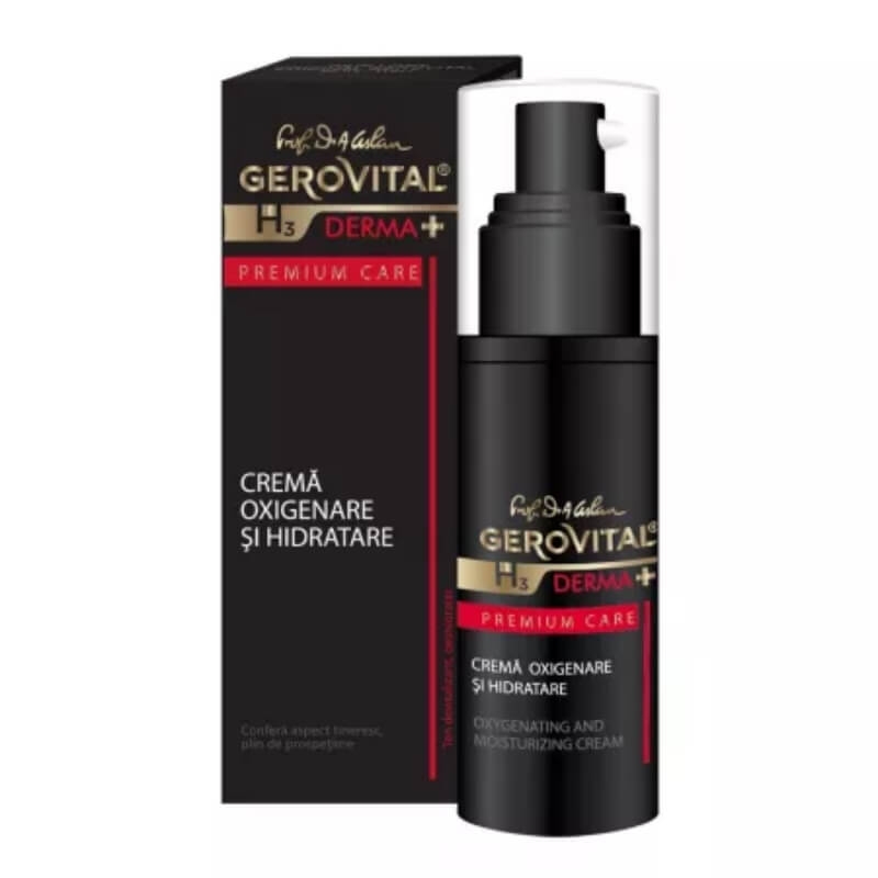 Crema oxigenare si hidratare H3 Derma+ Premium Care, 30 ml, Gerovital Crema oxigenare si hidratare H3 Derma+ Premium Care, 30 ml, Gerovital