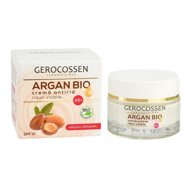 Crema pentru combaterea ridurilor vizibile cu SPF 10 45+ Argan Bio, 50 ml, Gerocossen Crema pentru combaterea ridurilor vizibile cu SPF 10 45+ Argan Bio, 50 ml, Gerocossen