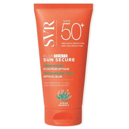 Crema spuma nuantatoare SPF 50+ nuanta Beige Rose Sun Secure Blur Hale, 50 ml, SVR