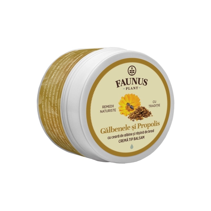 Crema tip balsam cu galbenele si propolis, 50 ml, Faunus Plant Crema tip balsam cu galbenele si propolis, 50 ml, Faunus Plant