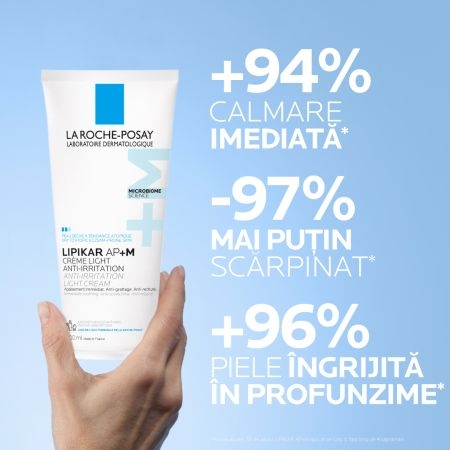 Crema triplu reparatoare cu textura lejera Lipikar Light AP+M, 200 ml, La Roche-Posay Crema triplu reparatoare cu textura lejera Lipikar Light AP+M, 200 ml, La Roche-Posay