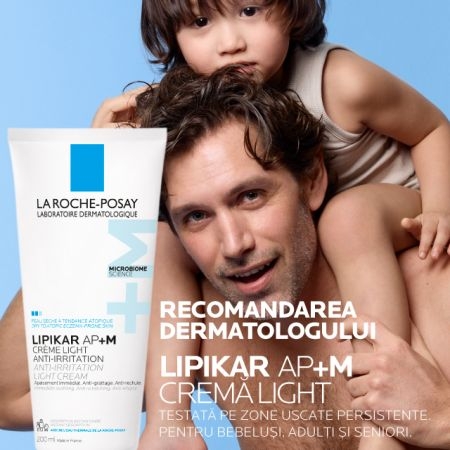 Crema triplu reparatoare cu textura lejera Lipikar Light AP+M, 200 ml, La Roche-Posay Crema triplu reparatoare cu textura lejera Lipikar Light AP+M, 200 ml, La Roche-Posay
