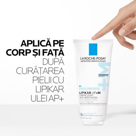 Crema triplu reparatoare cu textura lejera Lipikar Light AP+M, 200 ml, La Roche-Posay Crema triplu reparatoare cu textura lejera Lipikar Light AP+M, 200 ml, La Roche-Posay