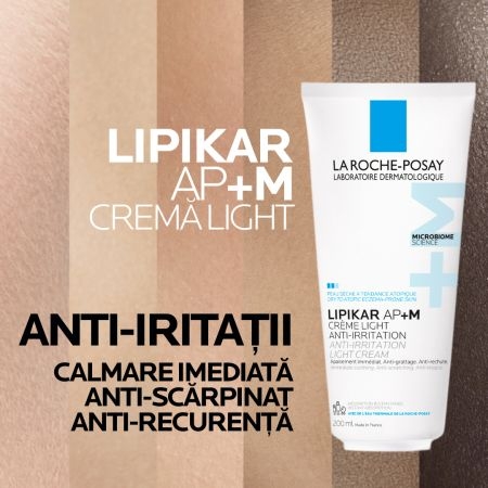Crema triplu reparatoare cu textura lejera Lipikar Light AP+M, 200 ml, La Roche-Posay Crema triplu reparatoare cu textura lejera Lipikar Light AP+M, 200 ml, La Roche-Posay