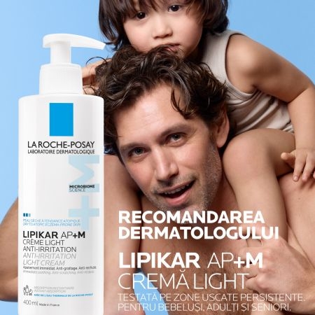 Crema triplu reparatoare cu textura lejera Lipikar Light AP+M, 400 ml, La Roche-Posay Crema triplu reparatoare cu textura lejera Lipikar Light AP+M, 400 ml, La Roche-Posay