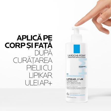 Crema triplu reparatoare cu textura lejera Lipikar Light AP+M, 400 ml, La Roche-Posay Crema triplu reparatoare cu textura lejera Lipikar Light AP+M, 400 ml, La Roche-Posay