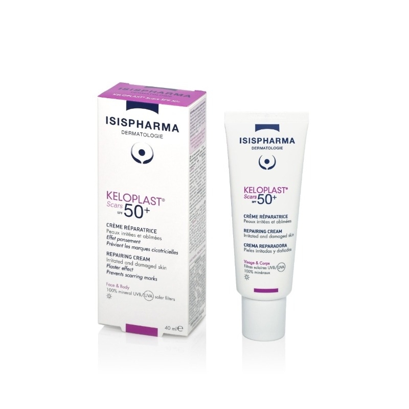 Crema reparatoare Keloplast Scars SPF 50+, 40 ml, Isispharma Crema reparatoare Keloplast Scars SPF 50+, 40 ml, Isispharma