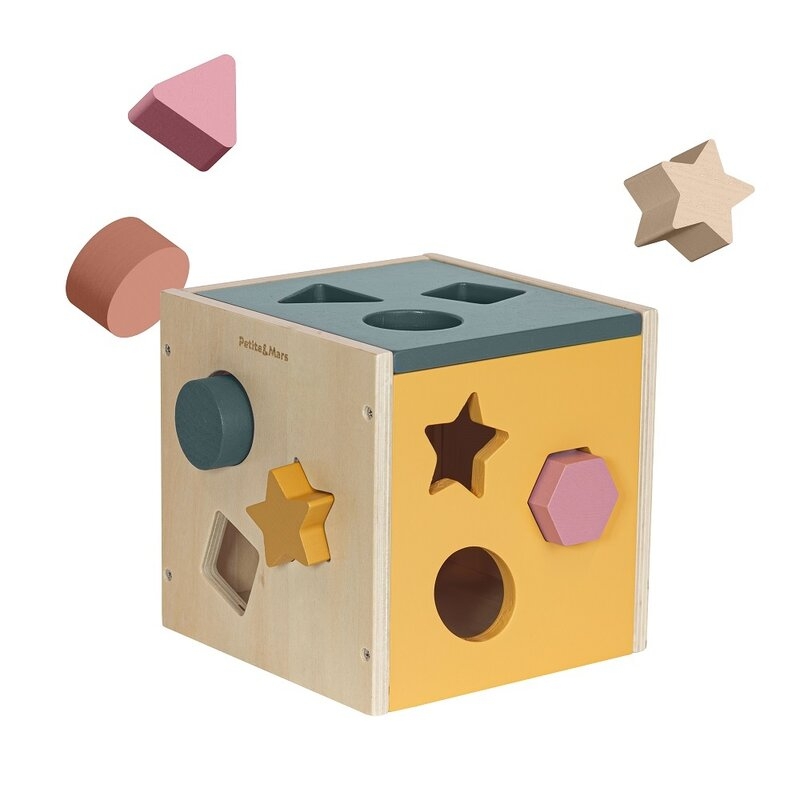 Cub de activitati, Petite&Mars, Gravity Wood of Mars, Cu 12 piese, 12 luni+, Multicolor Cub de activitati, Petite&Mars, Gravity Wood of Mars, Cu 12 piese, 12 luni+, Multicolor