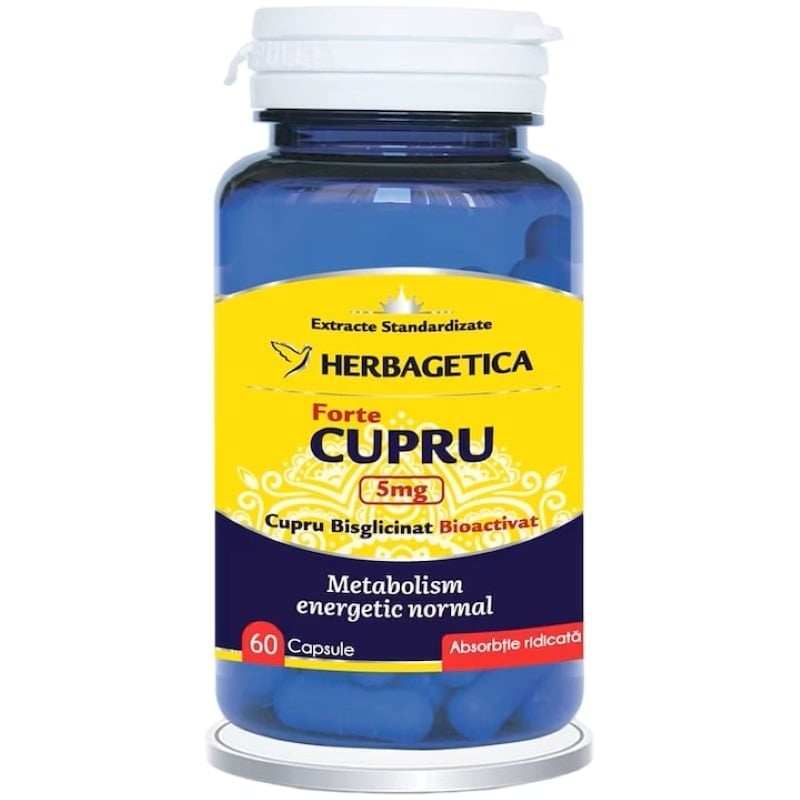 Cupru Forte, 60 capsule, Herbagetica Cupru Forte, 60 capsule, Herbagetica