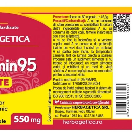 Curcumin 95 Forte, 60 capsule, Herbagetica Curcumin 95 Forte, 60 capsule, Herbagetica