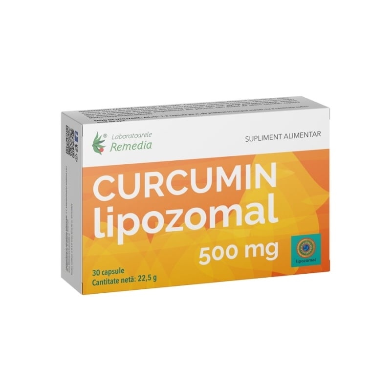 Curcumin lipozomal 500 mg, 30 capsule, Remedia Curcumin lipozomal 500 mg, 30 capsule, Remedia
