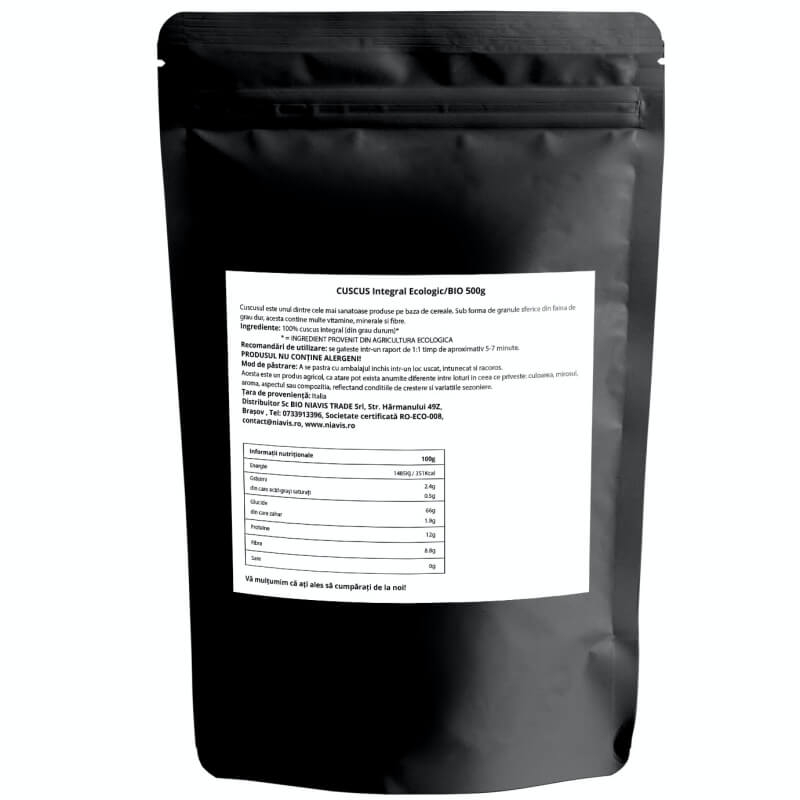Cuscus integral ecologic, 500 g, Niavis Cuscus integral ecologic, 500 g, Niavis