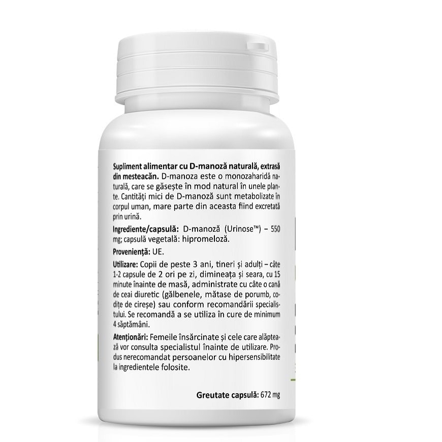 D-Mannose, 30 capsule vegetale, Zenyth D-Mannose, 30 capsule vegetale, Zenyth