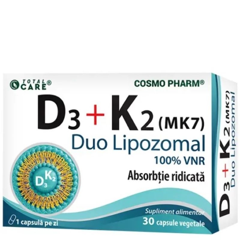 D3 + K2 (MK7) Duo lipozomal, 30 capsule, Cosmo Pharm D3 + K2 (MK7) Duo lipozomal, 30 capsule, Cosmo Pharm