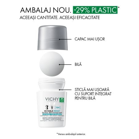 Deodorant roll-on Invisible Resist 72h, 50 ml, Vichy Deodorant roll-on Invisible Resist 72h, 50 ml, Vichy