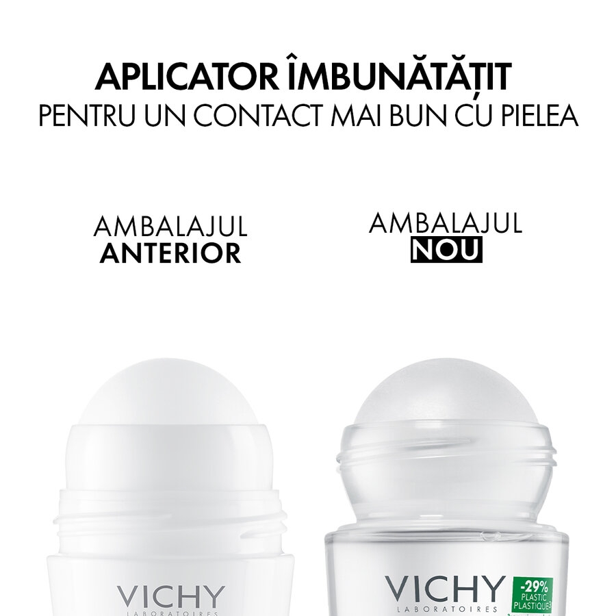 Deodorant roll-on mineral fara saruri de aluminiu 48h, 50 ml, Vichy Deodorant roll-on mineral fara saruri de aluminiu 48h, 50 ml, Vichy