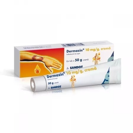 Dermazin crema, 10mg/g, 50 g, Sandoz Dermazin crema, 10mg/g, 50 g, Sandoz