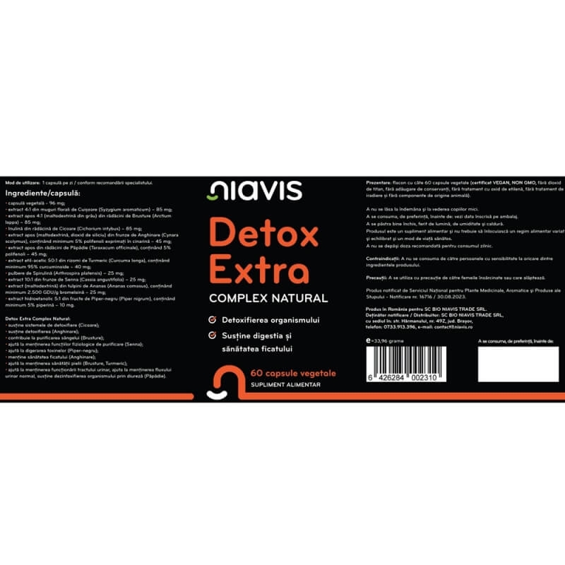 Detox Extra complex natural, 60 capsule, Niavis Detox Extra complex natural, 60 capsule, Niavis