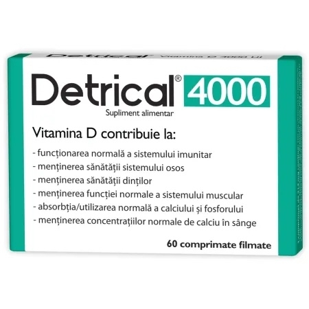 Detrical Vitamina D 4000 UI, 60 comprimate, Zdrovit