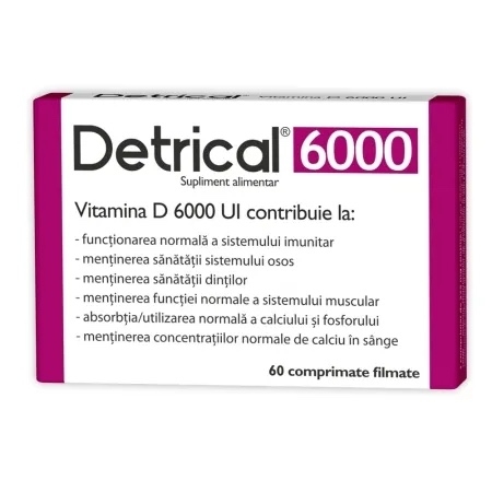 Detrical Vitamina D 6000 UI, 60 comprimate, Zdrovit Detrical Vitamina D 6000 UI, 60 comprimate, Zdrovit