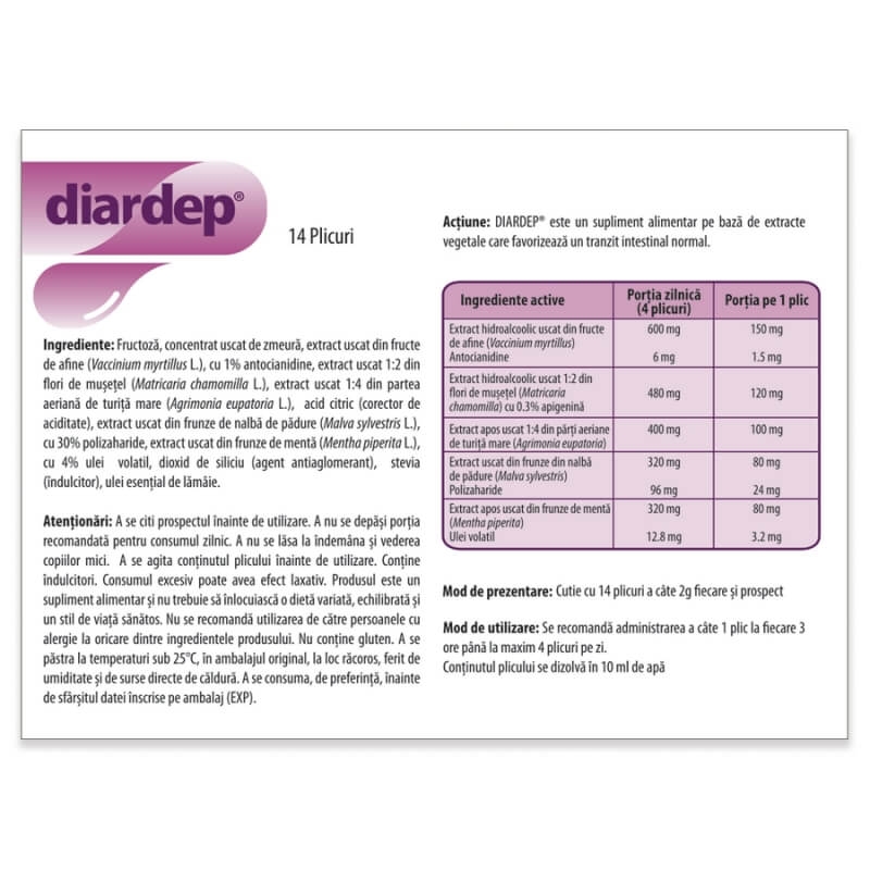 Diardep, 14 plicuri, Dr. Phyto Diardep, 14 plicuri, Dr. Phyto
