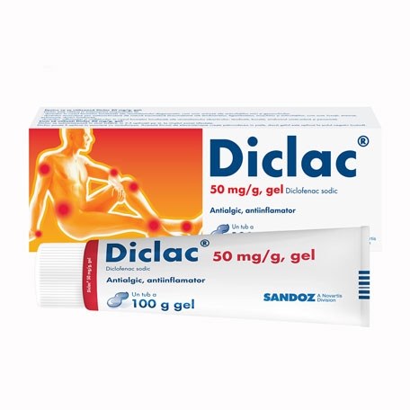 Diclac gel, 50 mg/g, 100 g, Sandoz Diclac gel, 50 mg/g, 100 g, Sandoz