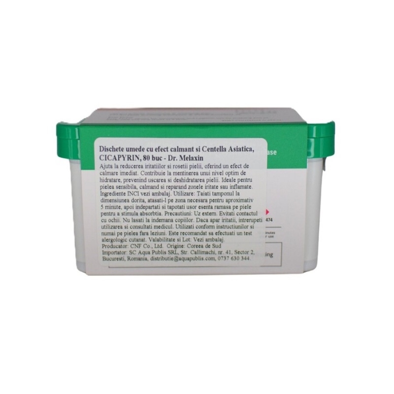 Dischete Umede Cu Efect Calmant Si Centella Asiatica Cicapyrin, 80 bucati, Dr. Melaxin Dischete Umede Cu Efect Calmant Si Centella Asiatica Cicapyrin, 80 bucati, Dr. Melaxin