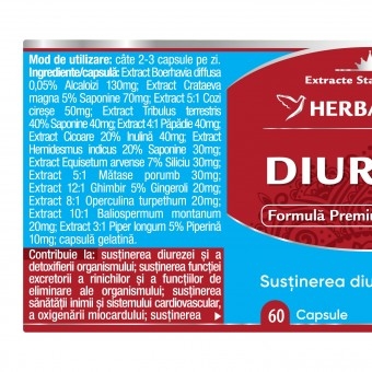 Diuretix, 60 capsule, Herbagetica Diuretix, 60 capsule, Herbagetica