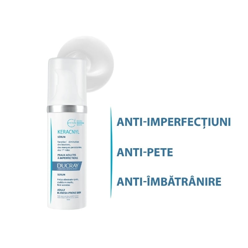 Ser anti-imperfectiuni pentru tenul cu tendinta acneica Keracnyl, 30 ml, Ducray Ser anti-imperfectiuni pentru tenul cu tendinta acneica Keracnyl, 30 ml, Ducray