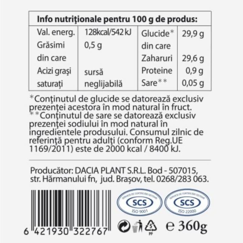 Dulceata de capsuni fara zahar, 360 g, Dacia Plant Dulceata de capsuni fara zahar, 360 g, Dacia Plant