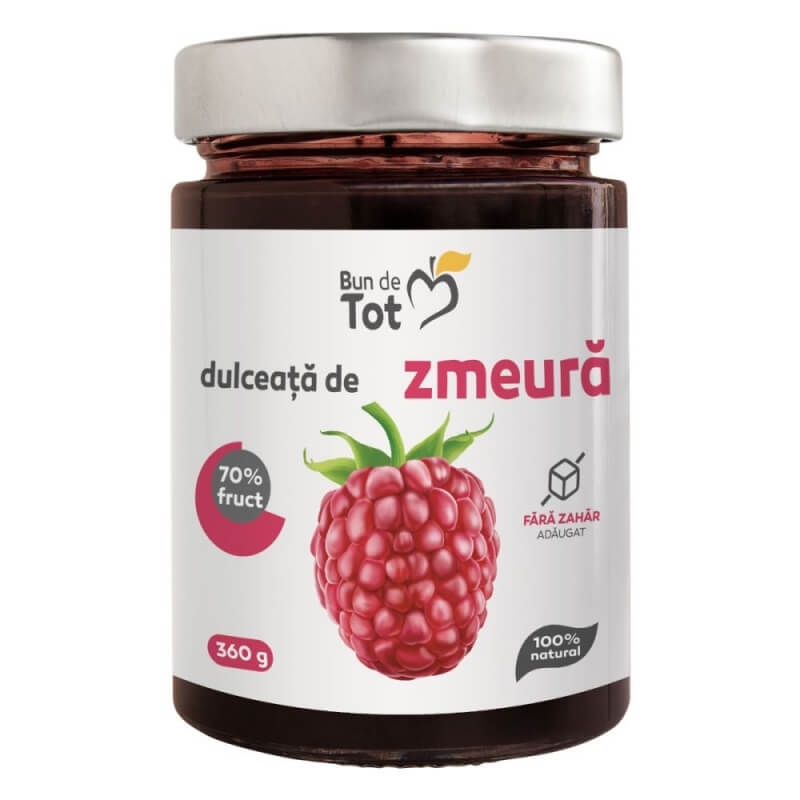 Dulceata de zmeura fara zahar, 360 g, Dacia Plant Dulceata de zmeura fara zahar, 360 g, Dacia Plant