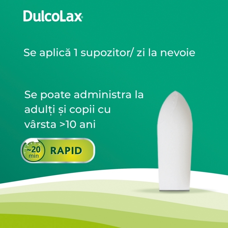 Dulcolax 10 mg, 6 supozitoare, Sanofi Dulcolax 10 mg, 6 supozitoare, Sanofi