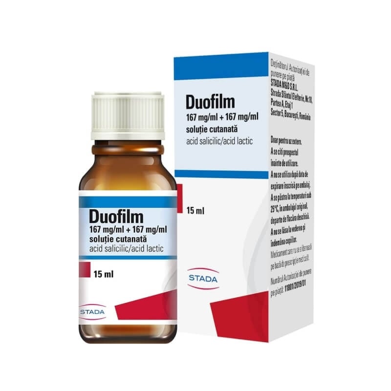 Duofilm solutie cutanata, 167 mg/ml + 167 mg/ml, 15 ml, Stada Duofilm solutie cutanata, 167 mg/ml + 167 mg/ml, 15 ml, Stada