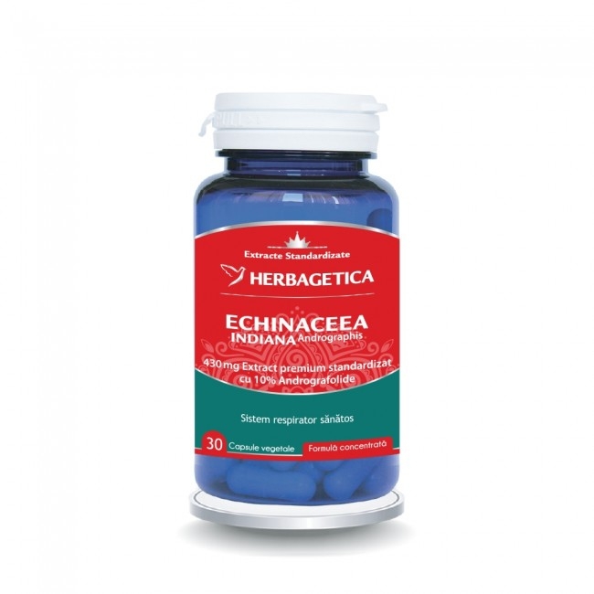 Echinaceea Indiana, 30 capsule, Herbagetica Echinaceea Indiana, 30 capsule, Herbagetica