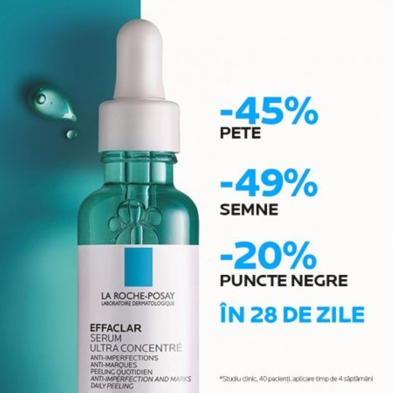 Effaclar serum ultra concentrat exfoliant zilnic, 30ml, La Roche-Posay Effaclar serum ultra concentrat exfoliant zilnic, 30ml, La Roche-Posay