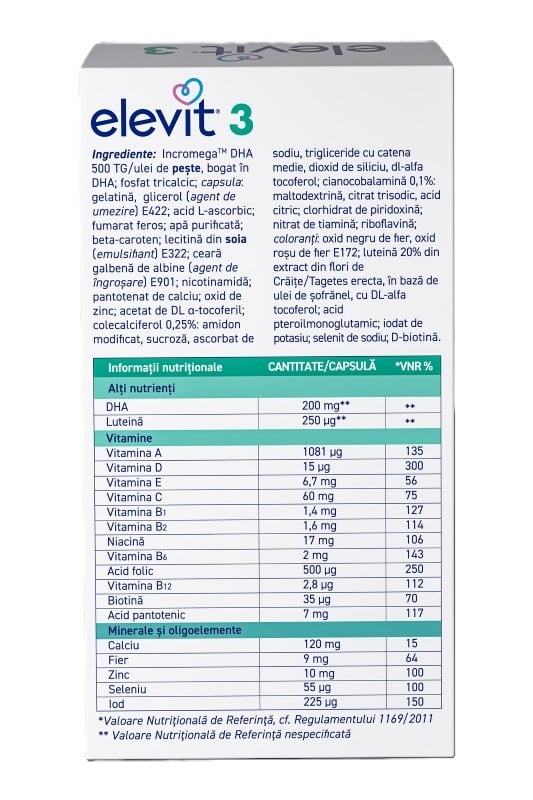 Elevit 3, 30 capsule, Bayer Elevit 3, 30 capsule, Bayer