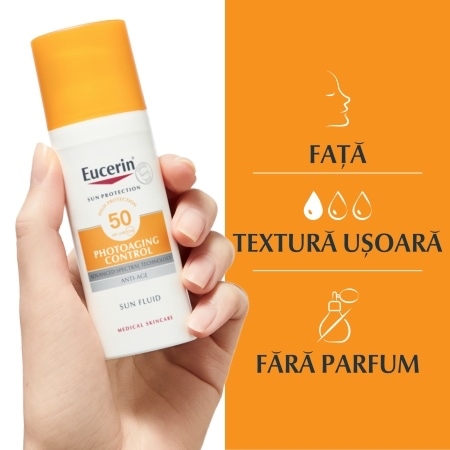 Emulsie pentru fata SPF 50+ Sun Protection Photoaging Control, 50 ml, Eucerin Emulsie pentru fata SPF 50+ Sun Protection Photoaging Control, 50 ml, Eucerin