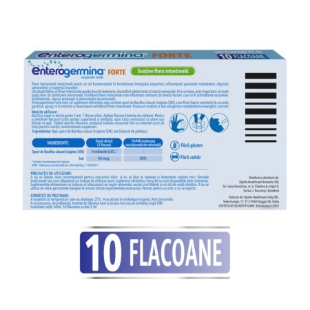 Enterogermina Forte suspensie orala, 10 flacoane, Sanofi Enterogermina Forte suspensie orala, 10 flacoane, Sanofi