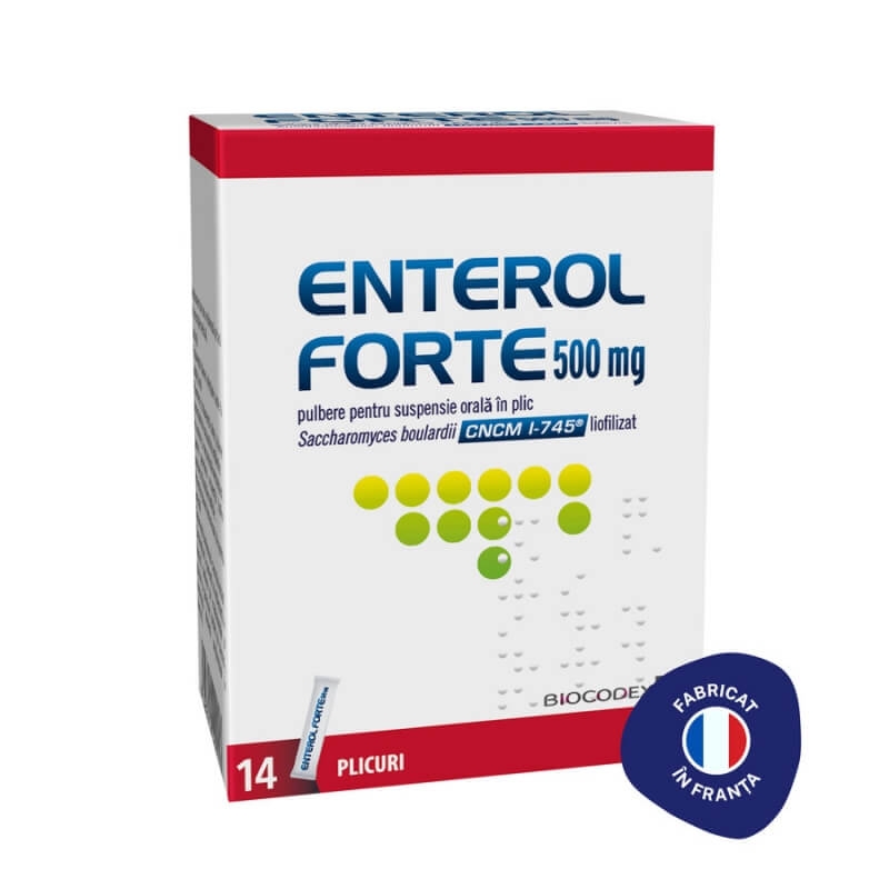 Enterol Forte pulbere pentru suspensie orala 500 mg, 14 plicuri, Biocodex Enterol Forte pulbere pentru suspensie orala 500 mg, 14 plicuri, Biocodex