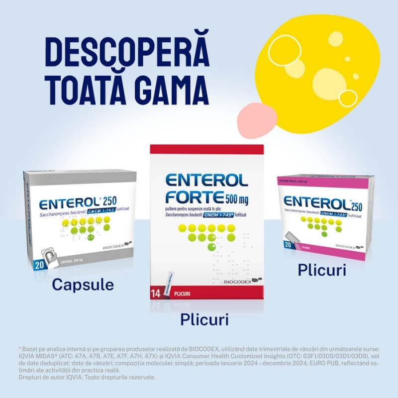 Enterol Forte pulbere pentru suspensie orala 500 mg, 14 plicuri, Biocodex Enterol Forte pulbere pentru suspensie orala 500 mg, 14 plicuri, Biocodex